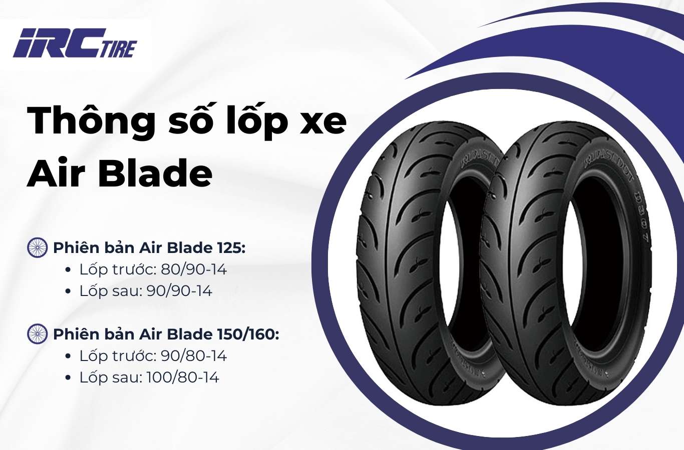 Thông số lốp xe Air Blade