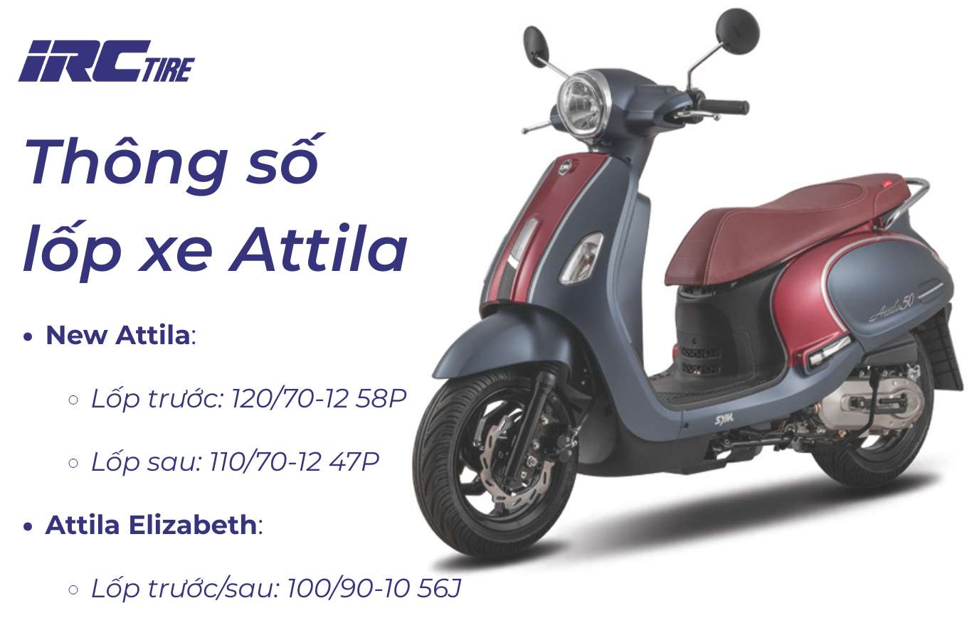 Thông số lốp xe Attila