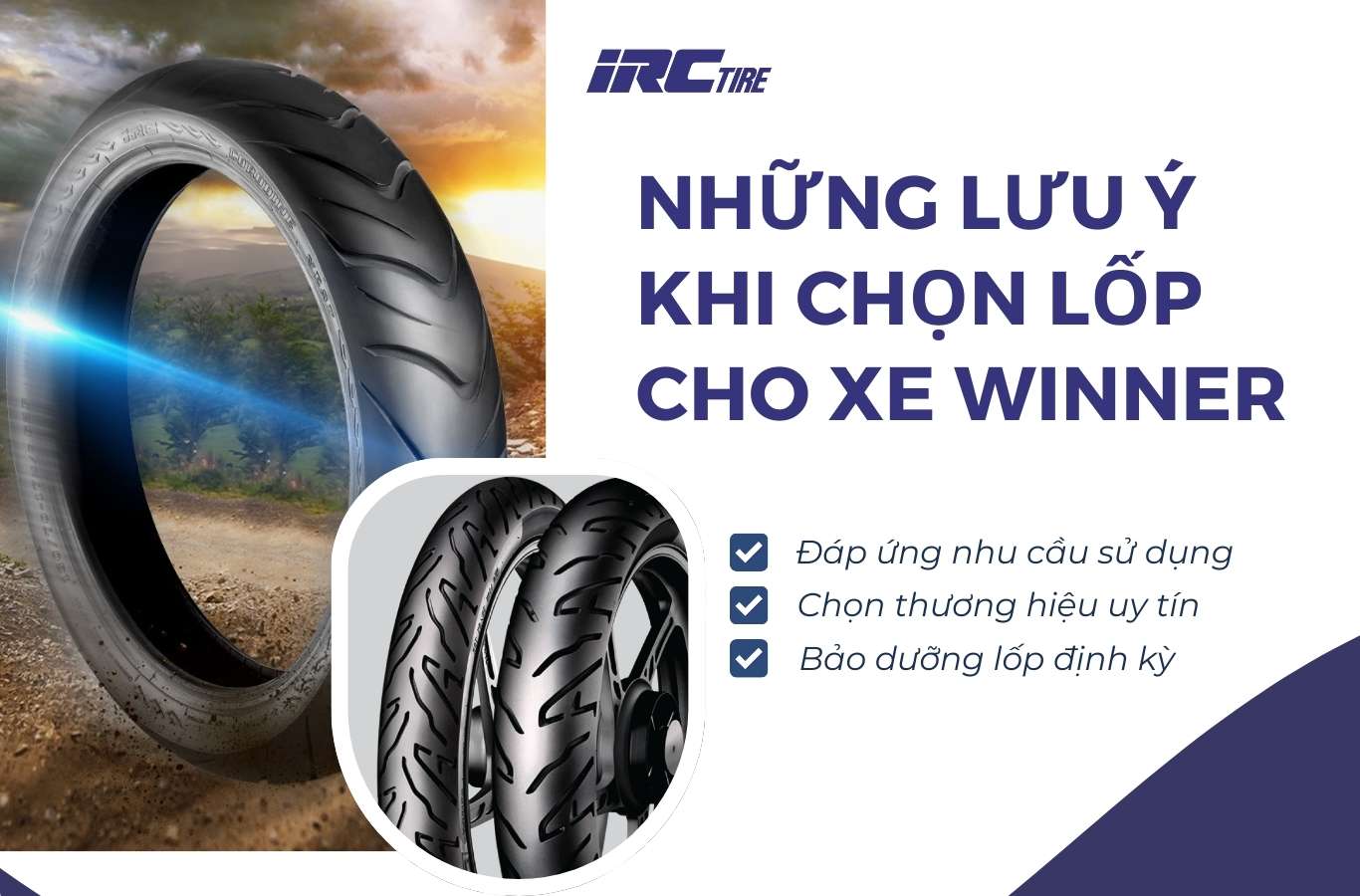 Những lưu ý khi chọn lốp cho xe Winner