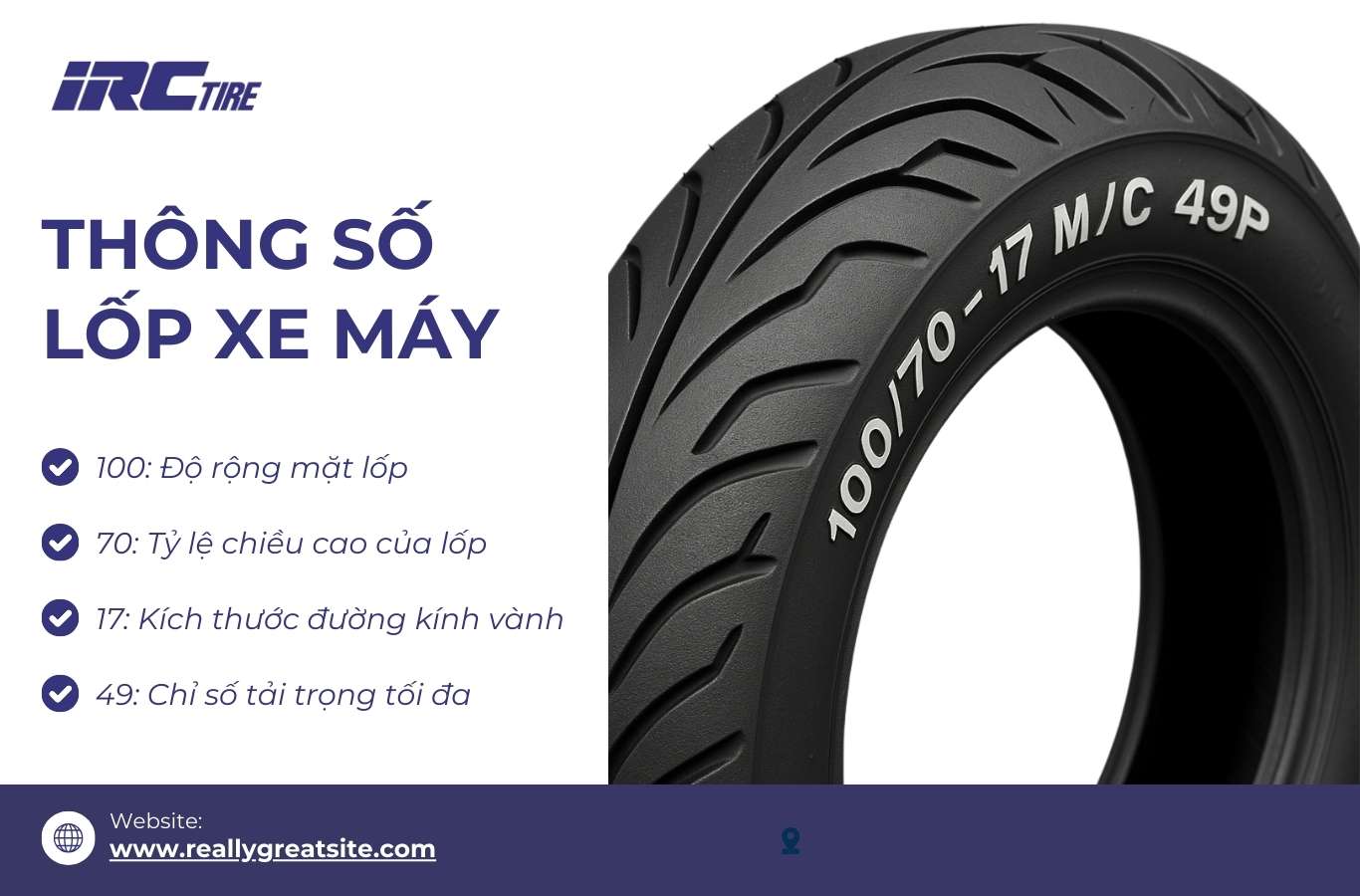 Ý nghĩa thông số lốp xe máy