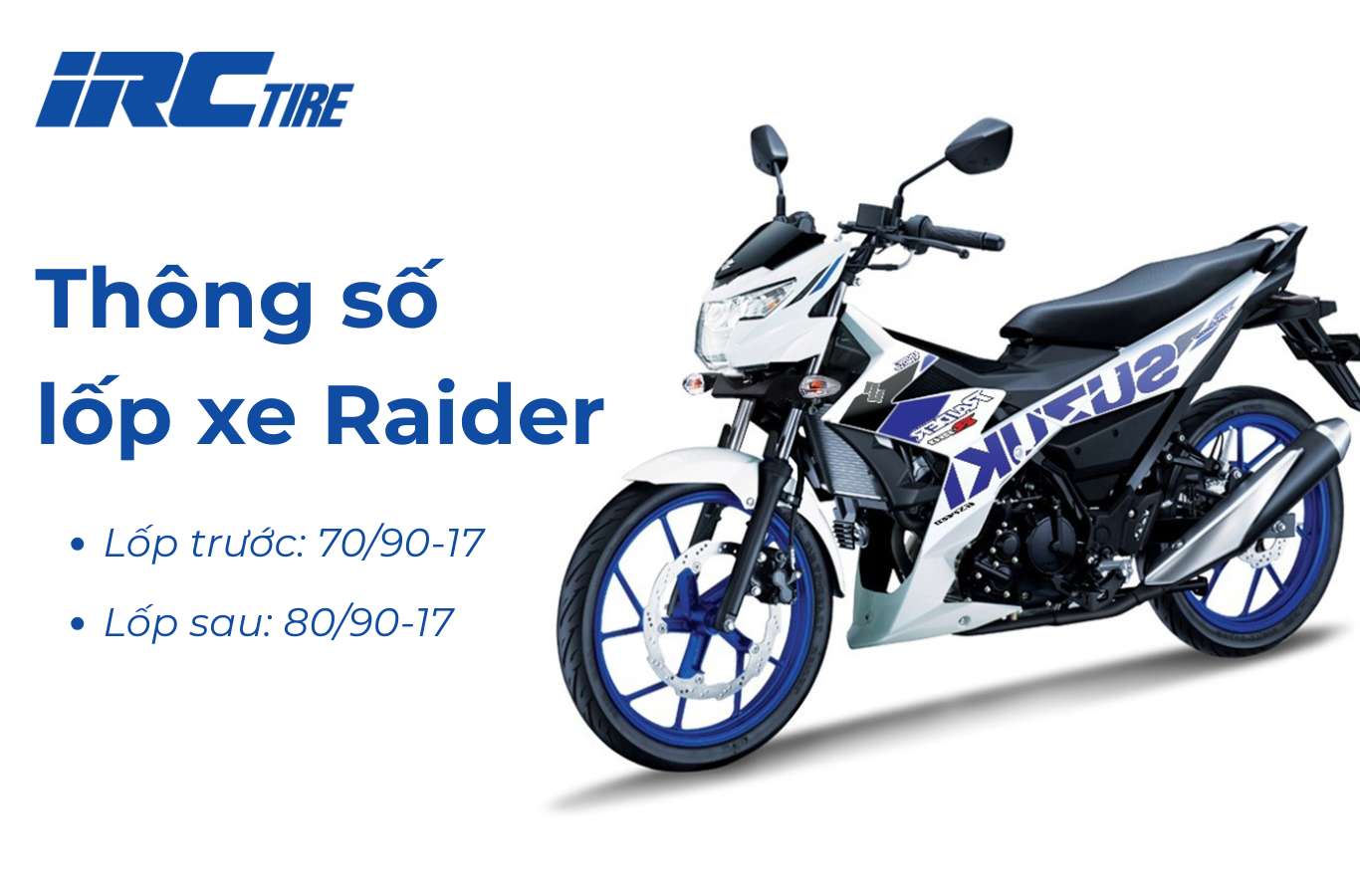 Thông số lốp xe Raider là bao nhiêu